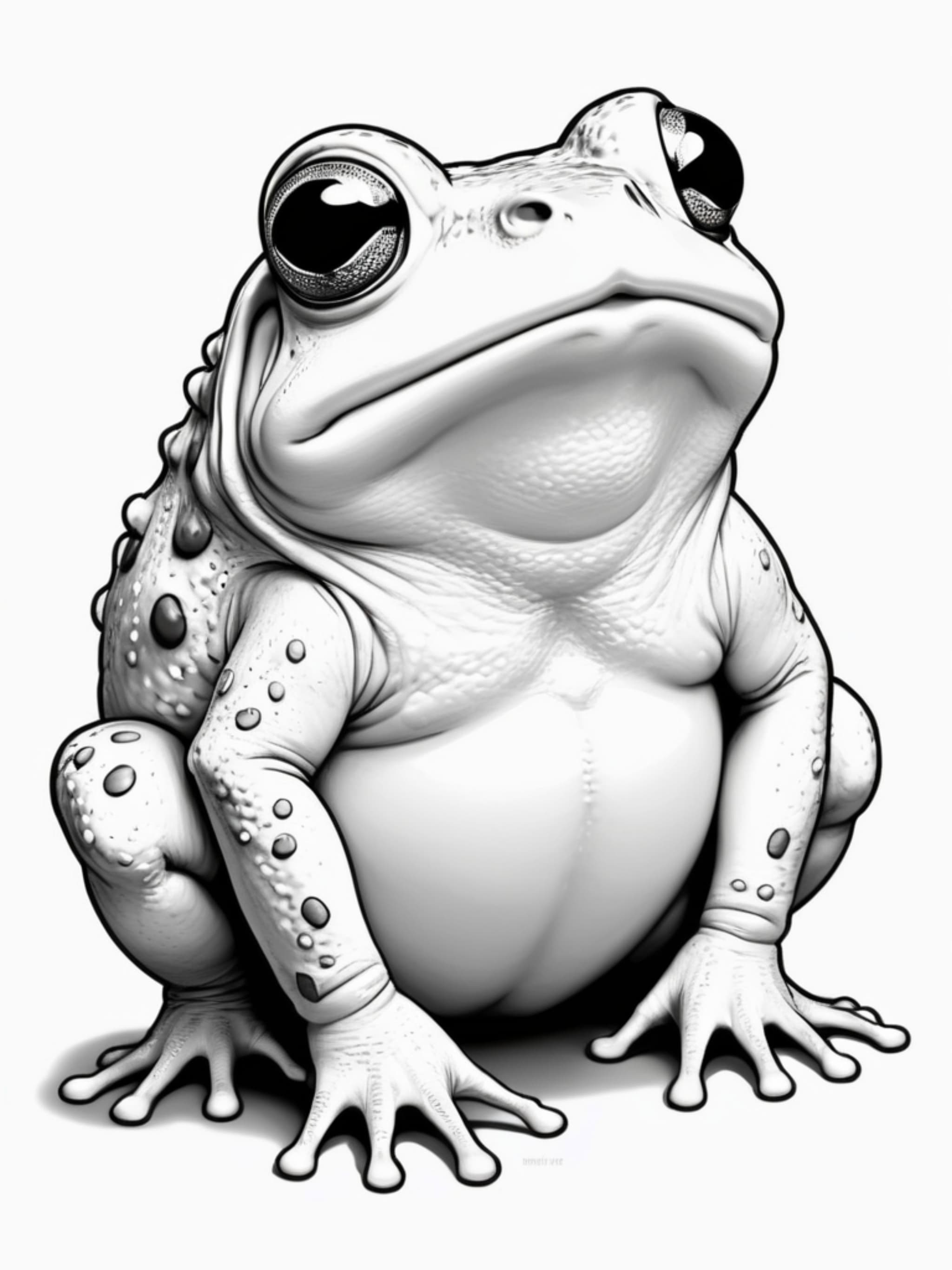 Fat Toad Sitting Hyper Realistic