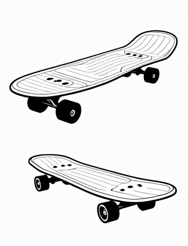 2 Skateboards with White Decks