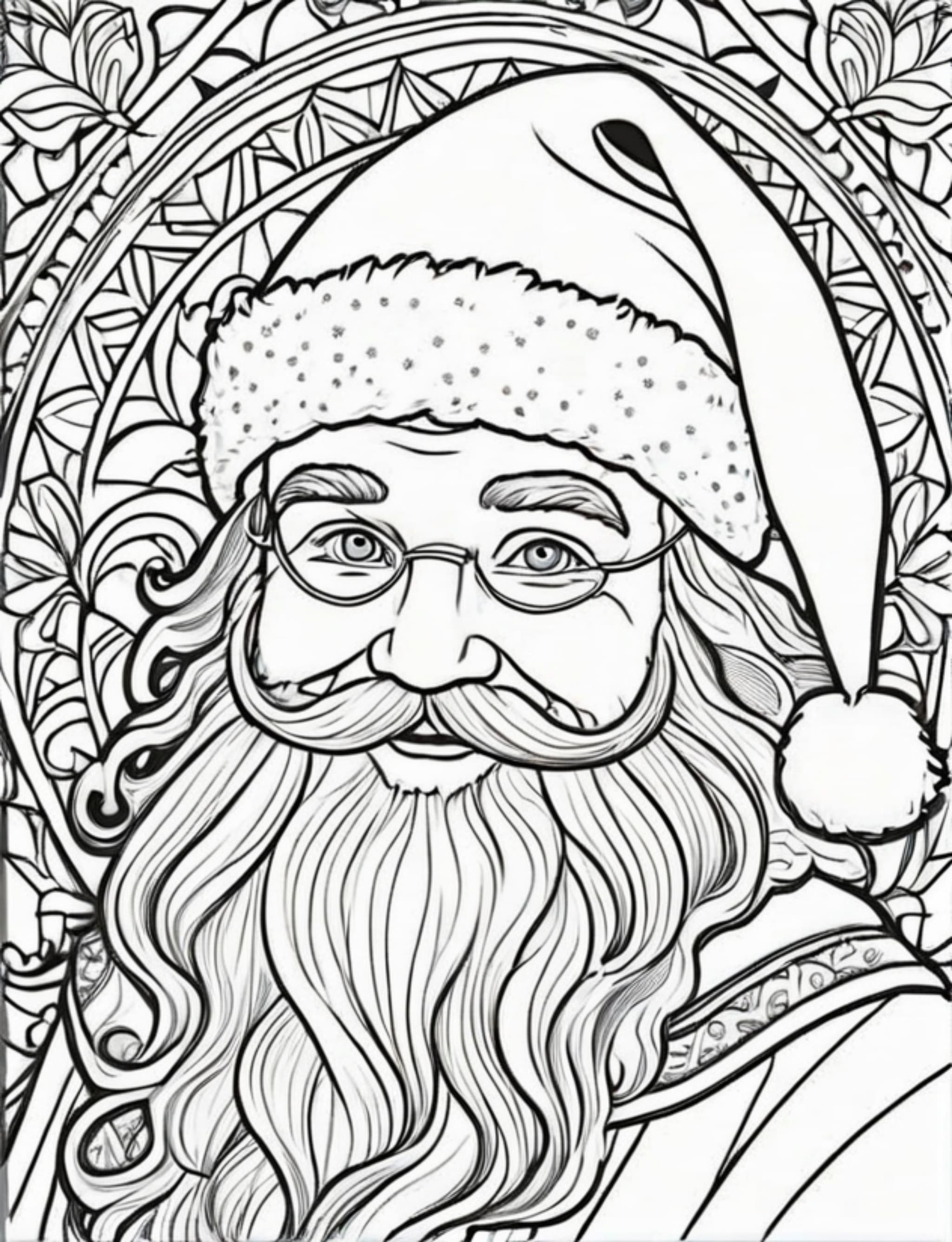 High Detailed Drawing of Santa