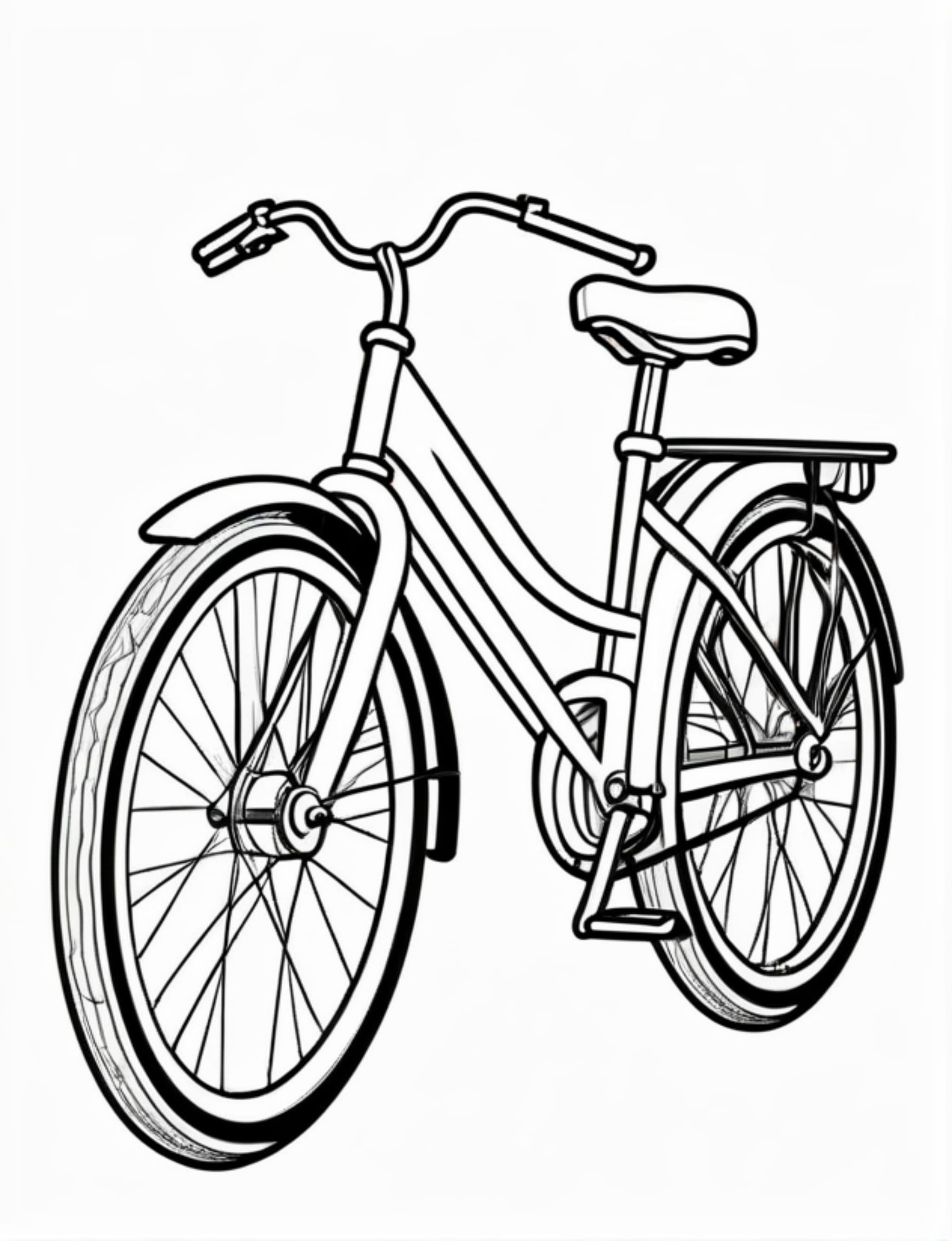 Simple Drawing of Basic Commuter Bicycle