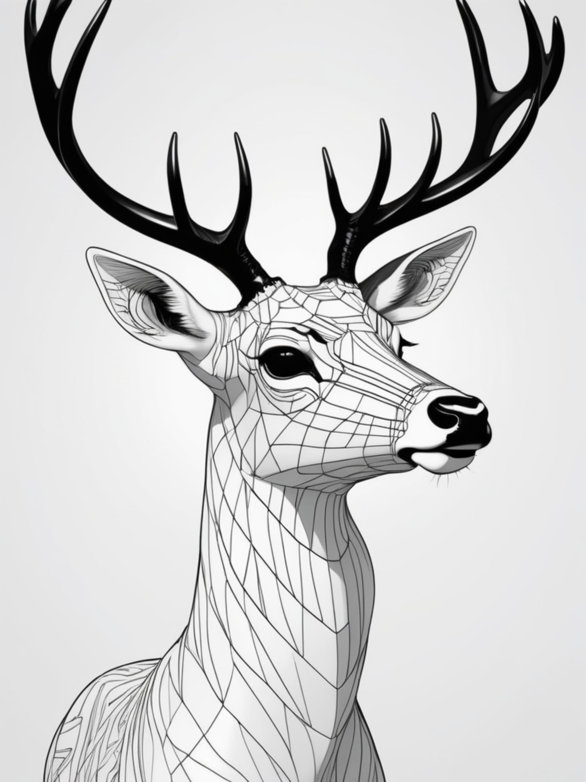 Digital Deer With Large Rack