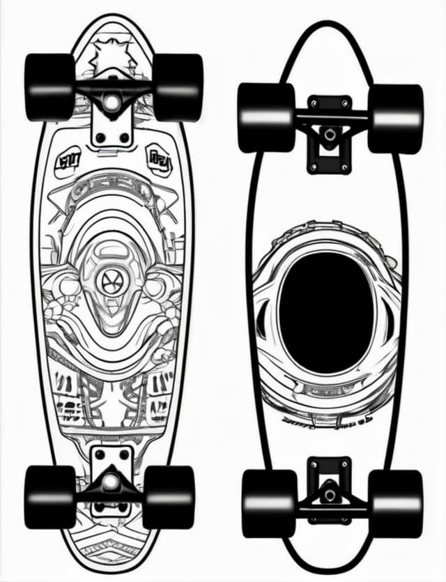 Intricate Design Double Side of SkateBoard